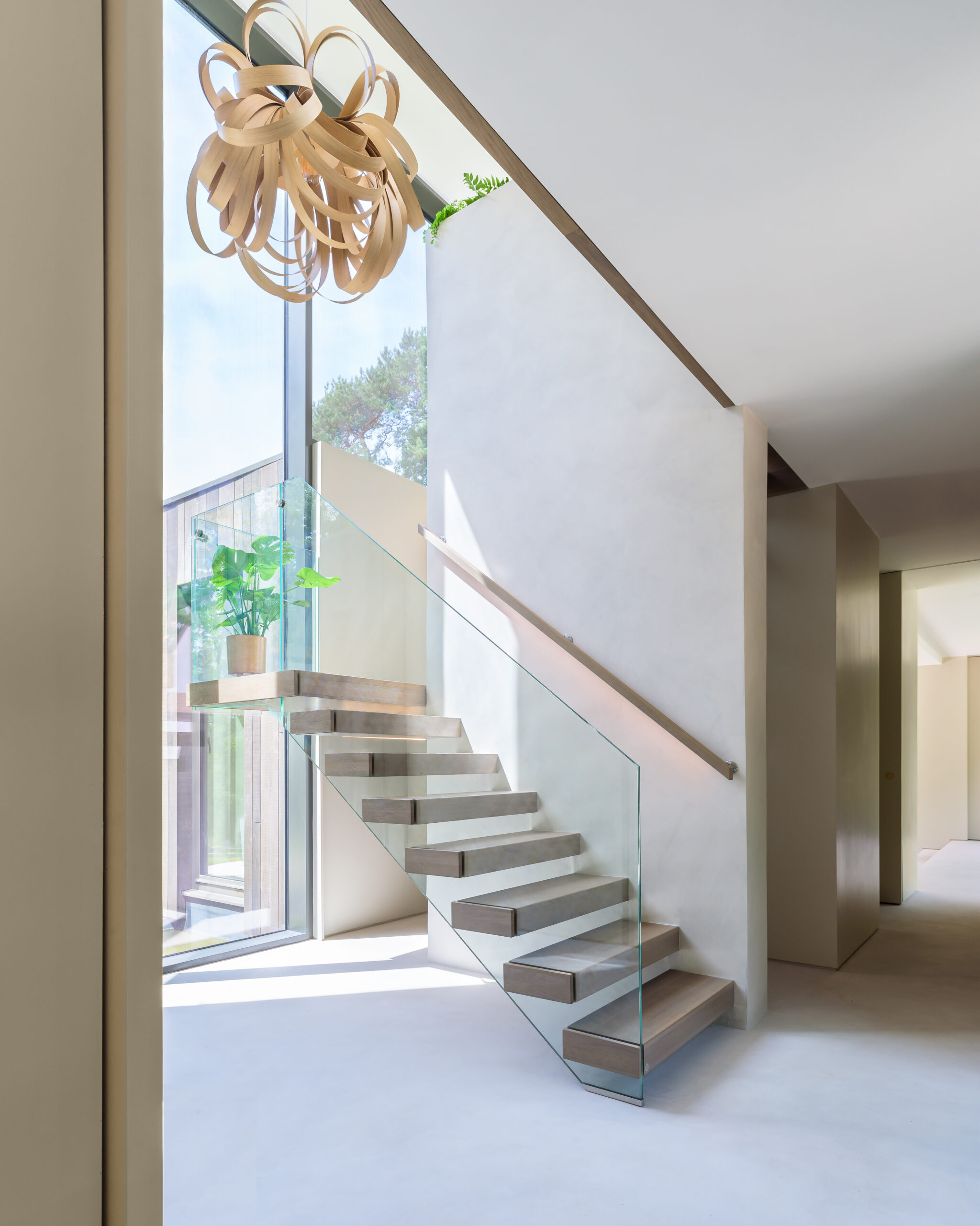 microcement and glass